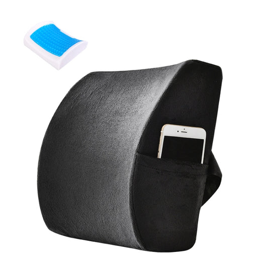 Office Waist Cushion Car Pillow With Pillow Core, Style: Gel Type(Suede Black) - Home & Garden by buy2fix | Online Shopping UK | buy2fix
