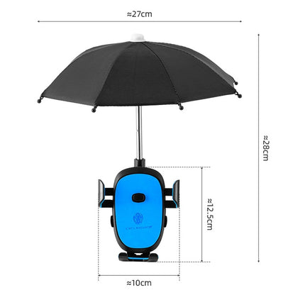 CYCLINGBOX BG-2935 Bicycle Mobile Phone Bracket With Umbrella Waterproof Navigation Electric Car Mobile Phone Frame, Style: Rearview Mirror Installation (Black) - Outdoor & Sports by CYCLINGBOX | Online Shopping UK | buy2fix