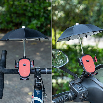 CYCLINGBOX BG-2935 Bicycle Mobile Phone Bracket With Umbrella Waterproof Navigation Electric Car Mobile Phone Frame, Style: Rearview Mirror Installation (Black) - Holders by CYCLINGBOX | Online Shopping UK | buy2fix