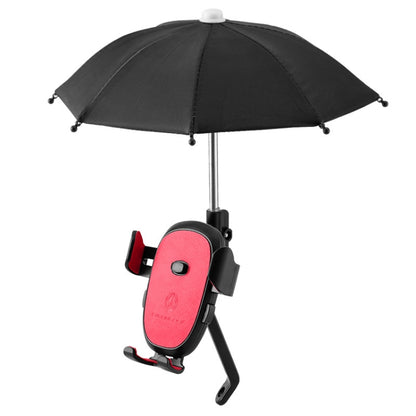 CYCLINGBOX BG-2935 Bicycle Mobile Phone Bracket With Umbrella Waterproof Navigation Electric Car Mobile Phone Frame, Style: Rearview Mirror Installation (Red) - Holders by CYCLINGBOX | Online Shopping UK | buy2fix