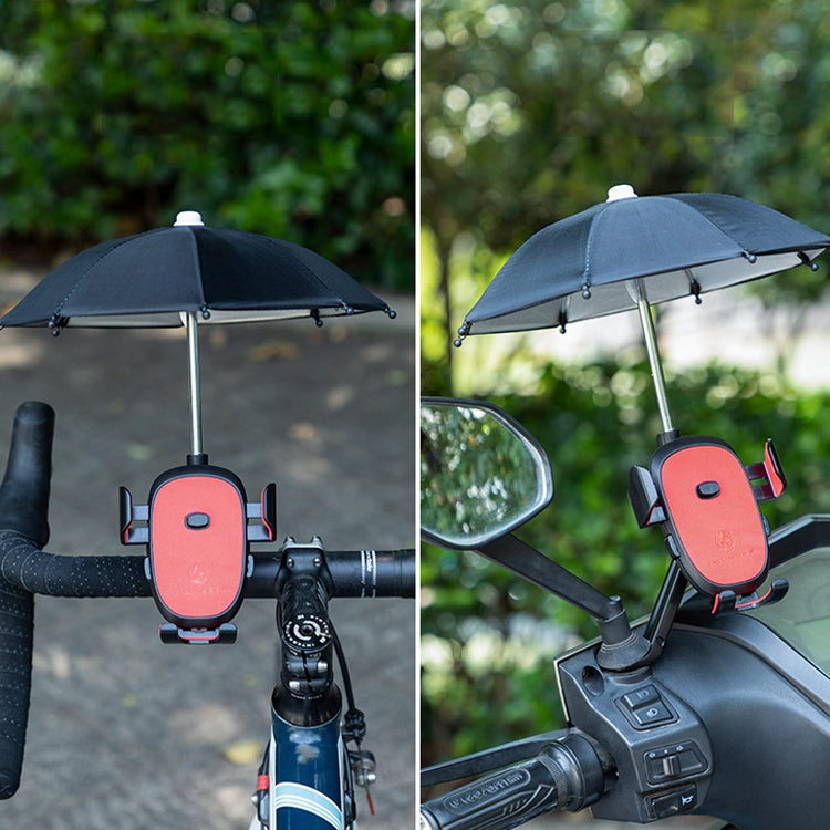 CYCLINGBOX BG-2935 Bicycle Mobile Phone Bracket With Umbrella Waterproof Navigation Electric Car Mobile Phone Frame, Style: Rearview Mirror Installation (Red) - Holders by CYCLINGBOX | Online Shopping UK | buy2fix