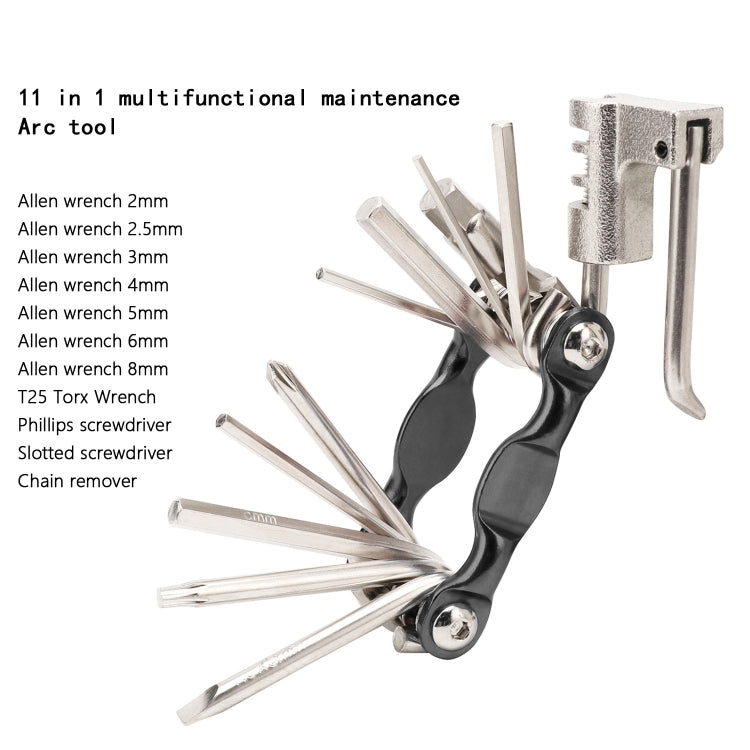 2 PCS BG-9835D Bicycle Multi-Function Maintenance Curved 11 In 1 Tool Mountain Highway Bike With Interception Machine Combination Tool(Red) - Outdoor & Sports by buy2fix | Online Shopping UK | buy2fix