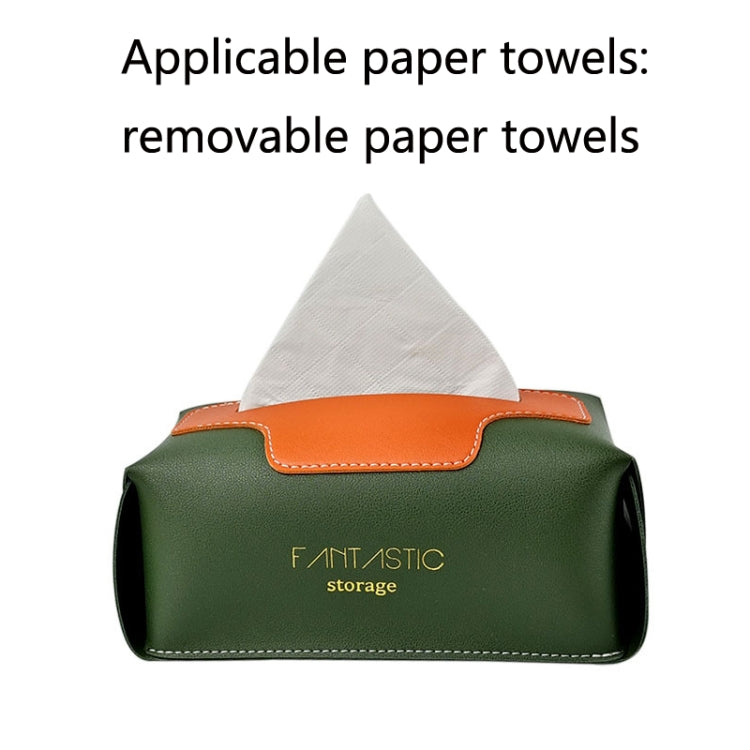 SJM0041 Car PU Paper Tissue Box Hotel Napkin Paper Box Toilet Paper Box(Ink Green) - In Car by buy2fix | Online Shopping UK | buy2fix