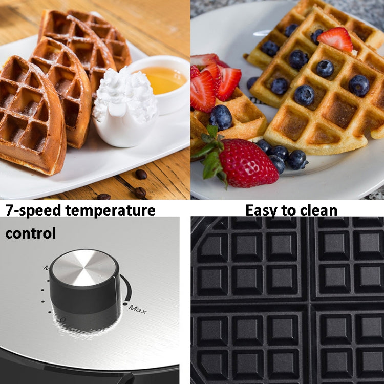 1000W Waffle Maker Breakfast Bread Maker Sandwich Maker Temperature Adjustable Electric Baking Pan(EU Plug) - Home & Garden by buy2fix | Online Shopping UK | buy2fix