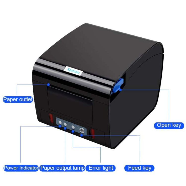 Xprinter XP-D230H 80mm Thermal Express List Printer with Sound and Light Alarm, Style:LAN Port(UK Plug) - Consumer Electronics by Xprinter | Online Shopping UK | buy2fix