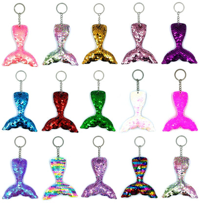 10 PCS Reflective Mermaid Keychain Sequins Mermaid Tail Accessories Car Luggage Pendant(AB Pink 48) - In Car by buy2fix | Online Shopping UK | buy2fix