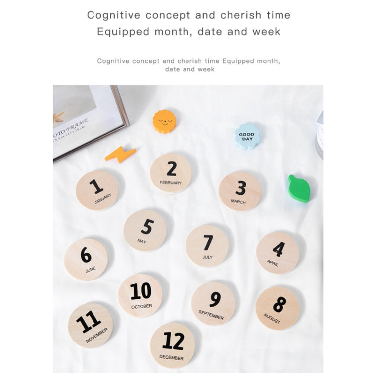 Children Room Wooden Perpetual Calendar Baby Cognitive Desktop Pendant, Spec: Plywood TC - Math Toys by buy2fix | Online Shopping UK | buy2fix