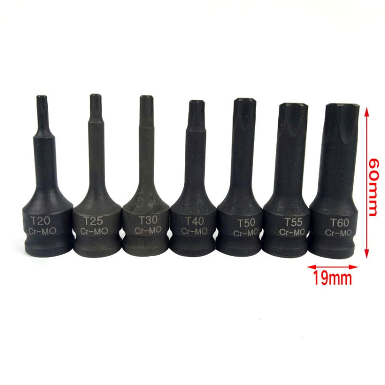 7 PCS / Set 3/8 Inch Pneumatic Pressure Batch Socket Set Tool, Specification: 7093 T Type - In Car by buy2fix | Online Shopping UK | buy2fix