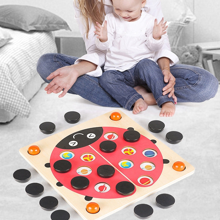 Wooden Beetle Memory Chess Parent-Child Interactive Brain Puzzle Game(Red) - Early Education Toys by buy2fix | Online Shopping UK | buy2fix
