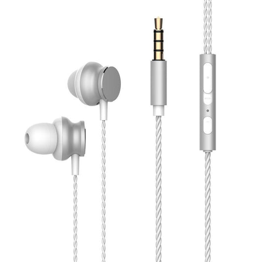 2 PCS TS118 3.5mm Metal In-Ear Wired Game Earphone(Silver Gray) - In Ear Wired Earphone by buy2fix | Online Shopping UK | buy2fix