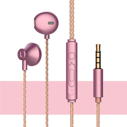 2 PCS TS720 3.5mm Heavy Bass Metal Earbud Wired Earphone(Rose Gold) - Normal Style Earphone by buy2fix | Online Shopping UK | buy2fix