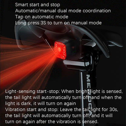 MEROCA XC02 Smart Light-Sensitive Brake Induction Taillight(Pipe Mounting) - Taillights by MEROCA | Online Shopping UK | buy2fix