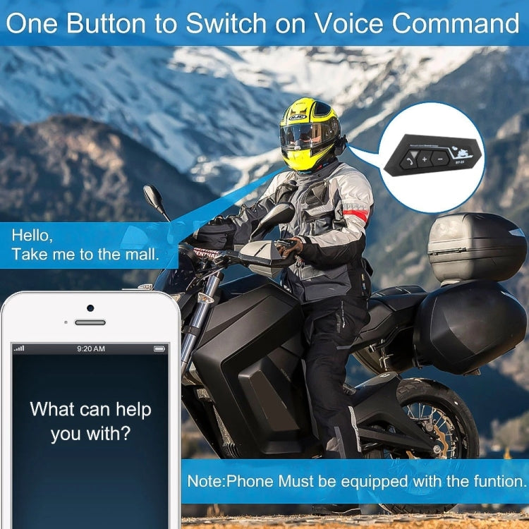 BT22 Waterproof Call Motorcycle Helmet Bluetooth Headset - Consumer Electronics by buy2fix | Online Shopping UK | buy2fix
