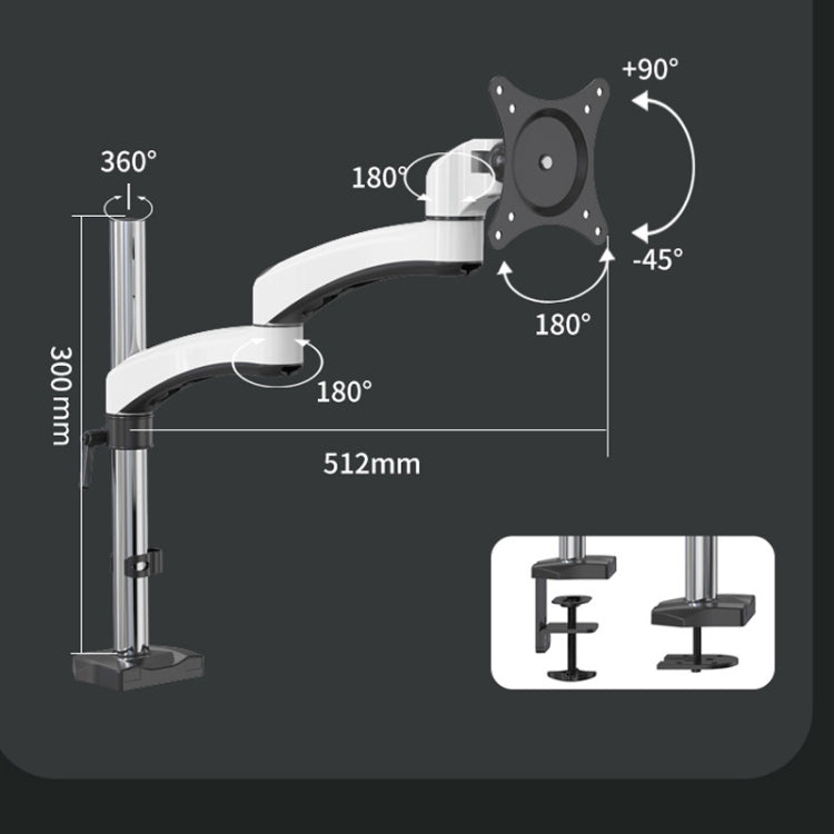 Gibbon Mounts FE112 Aluminum Alloy Lifting and Rotating LCD Computer Monitor Bracket( Clip Table) - Computer & Networking by buy2fix | Online Shopping UK | buy2fix