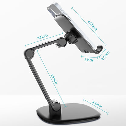 Desktop Folding Lazy Bracket Universal Magnetic Suction Mobile Phone Bracket(Black) - Desktop Holder by buy2fix | Online Shopping UK | buy2fix