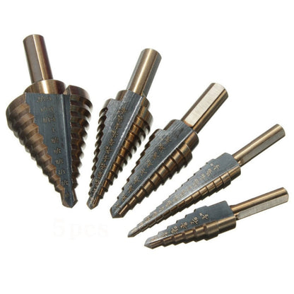 Pagoda Drill Bit High Speed ??Steel Opener Triangle Handle Stairs Drill Bit(5 In 1 Boxed) - Drill & Drill Bits by buy2fix | Online Shopping UK | buy2fix