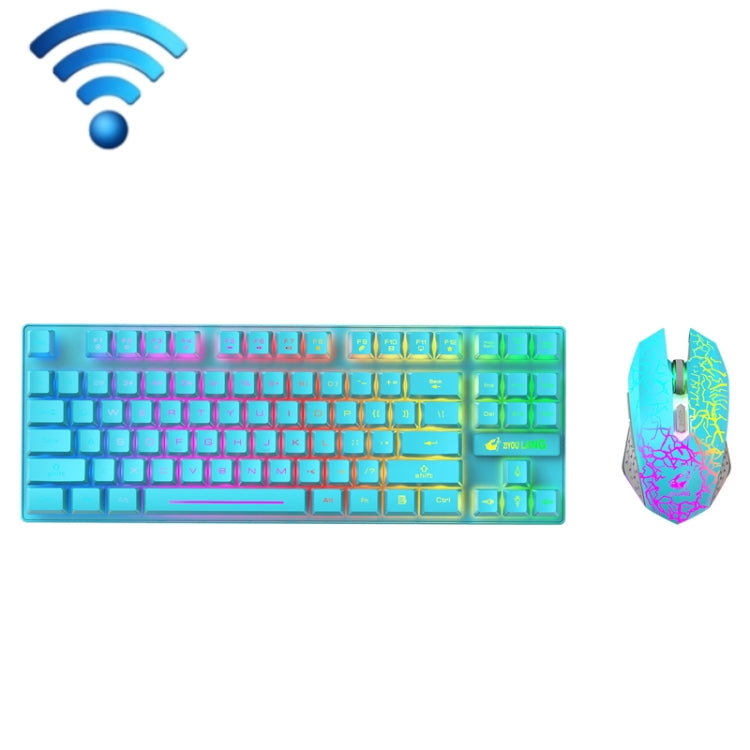 ZIYOU LANG T87 Gaming Luminous Wireless Keyboard and Mouse Set(Blue) - Wireless Keyboard by ZIYOU LANG | Online Shopping UK | buy2fix