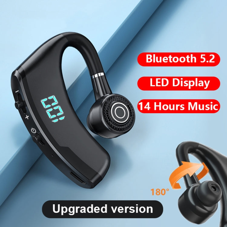 V9S Bluetooth Headset Noise Cancelling Headphones With LED Display(Black Single Ear) - Bluetooth Earphone by buy2fix | Online Shopping UK | buy2fix
