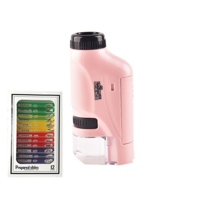 Children Handheld Portable Laboratory Equipment Microscope Toys, Colour: Lite + Specimen (Pink) - Digital Microscope by buy2fix | Online Shopping UK | buy2fix