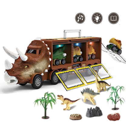 Dinosaur Transporter Light Portable Dtorage Container Car Children Toys Case(Brown) - Model Toys by buy2fix | Online Shopping UK | buy2fix