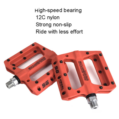 FMFXTR Mountain Bicycle Pedal Nylon Fiber Bearing Non-Slip Pedal(SG-12B Red) - Outdoor & Sports by FMFXTR | Online Shopping UK | buy2fix