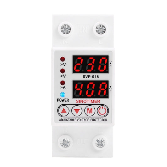 SINOTIMER SVP-918 Adjustable Self-resetting Intelligent  Over-voltage Under-voltage Protector, Current:  40A - Consumer Electronics by buy2fix | Online Shopping UK | buy2fix