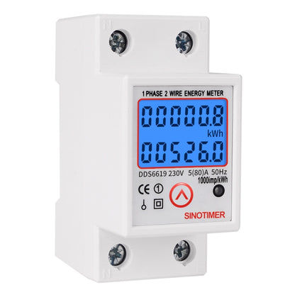 SINOTIMER DDS6619-526L-2 Can Reset Zero Backlight Display Single-phase Rail Electric Energy Meter - Consumer Electronics by SINOTIMER | Online Shopping UK | buy2fix