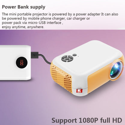 A10 480x360 Pixel Projector Support 1080P Projector ,Style: Basic Model White Yellow(US Plug) - Consumer Electronics by buy2fix | Online Shopping UK | buy2fix