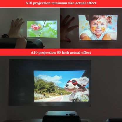 A10 480x360 Pixel Projector Support 1080P Projector ,Style: Same-screen Black (EU Plug) - Consumer Electronics by buy2fix | Online Shopping UK | buy2fix