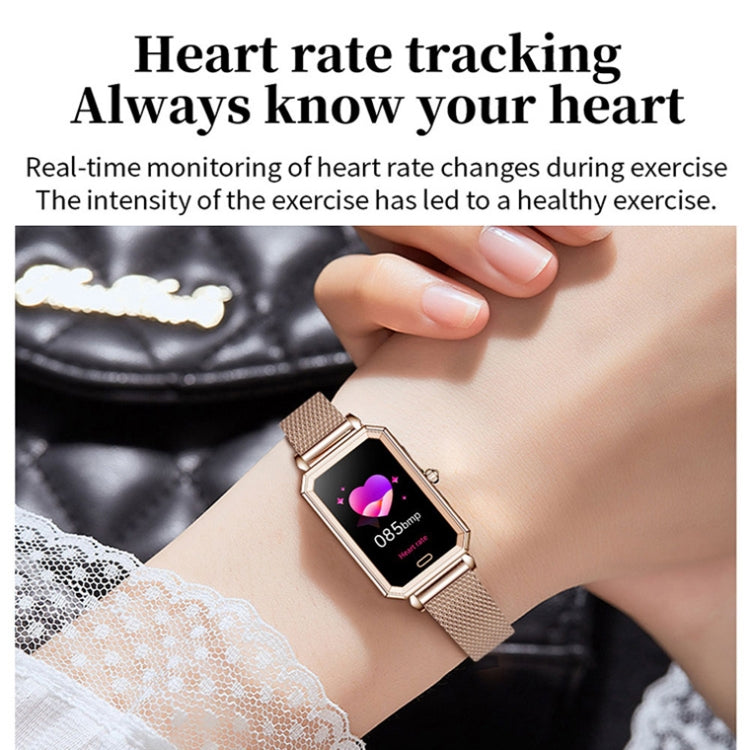 LOANIY HT2 1.28 Inch Heart Rate Detection Pedometer Smart Watch, Color: Gold Leather - Smart Watches by LOANIY | Online Shopping UK | buy2fix