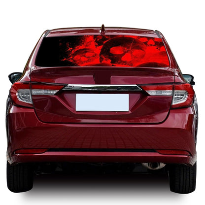 D-954 Flame Skeleton Rear Window Pattern Sticker Truck SUV Behind Wind Glass Stickers(Red) - In Car by buy2fix | Online Shopping UK | buy2fix