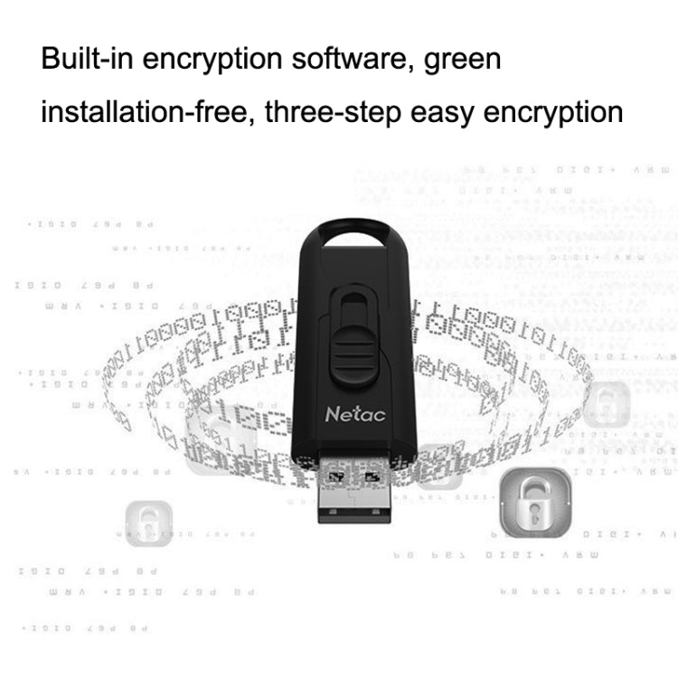 Netac U309 High Speed USB3.0 Push-Pull Encrypted USB Flash Drive, Capacity: 128GB - USB Flash Drives by Netac | Online Shopping UK | buy2fix