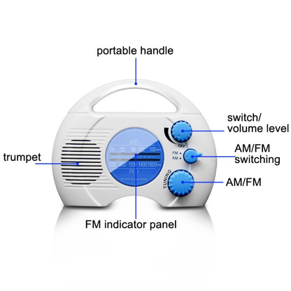 SY-910 AM/FM Two Waves Radio IPX4 Waterproof Portable Radio - Consumer Electronics by buy2fix | Online Shopping UK | buy2fix