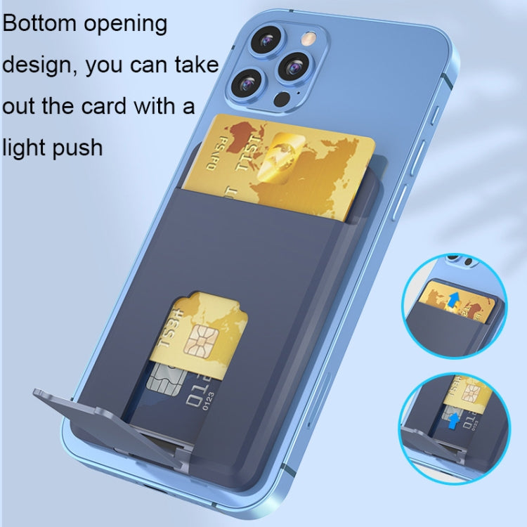 CY133H Silicone Magnetic Phone Holder with Card Holder Function(Midnight Blue) - Hand-Sticking Bracket by buy2fix | Online Shopping UK | buy2fix
