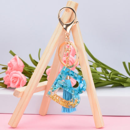 2 PCS English Alphabet Epoxy Tassel Keychain Bag Pendant(W) - In Car by buy2fix | Online Shopping UK | buy2fix