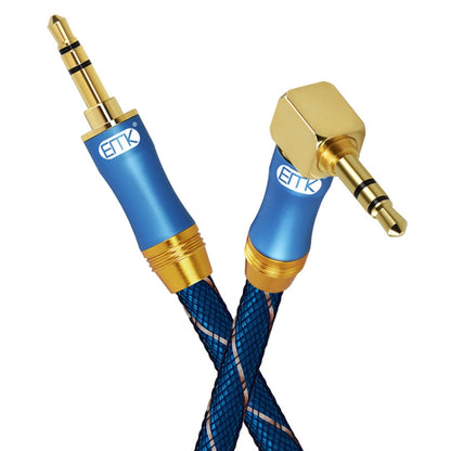 EMK 90-Degree Car 3.5mm Audio Cable Extension Cable, Cable Length: 2M(Blue) - Aux Cable by EMK | Online Shopping UK | buy2fix