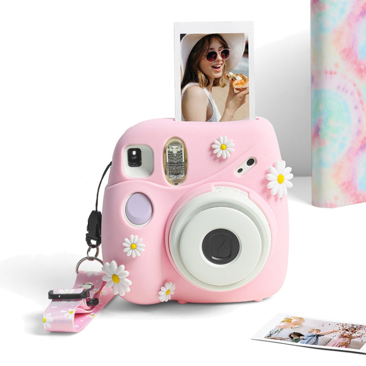CAIUL Daisy Camera Silicone Case Protective Soft Case For FUJIFILM Instax Mini7+(Pink) - Camera Accessories by CAIUL | Online Shopping UK | buy2fix