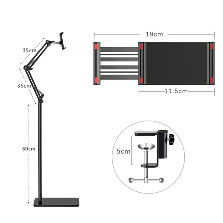 155cm Live Broadcast Bedside Cantilever Floor Bracket Desktop Floor Model (Black) - Lazy Bracket by buy2fix | Online Shopping UK | buy2fix