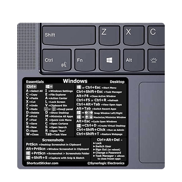 5 PCS PC Reference Keyboard Shortcut Sticker Adhesive for PC Laptop Desktop(For Mac Shortcuts) - Silicone / Sticker by buy2fix | Online Shopping UK | buy2fix