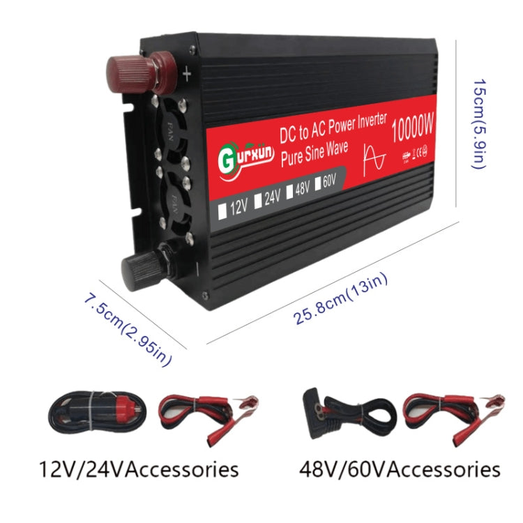 Gurxun HZ1500-10000 Sine Wave 10000W Inverter Power Converter, Specification: 12V To 220V - In Car by Gurxun | Online Shopping UK | buy2fix