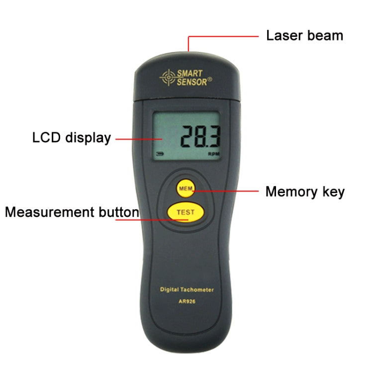 Smart Sensor AR926 LED Display Photoelectric Speed Detection Meter - Consumer Electronics by Smart Sensor | Online Shopping UK | buy2fix