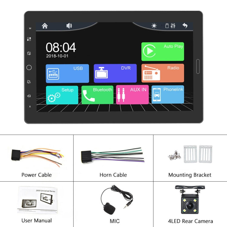 1310C 10.1 inch Car Full Screen Touch HD MP5 Wired Carplay Player, Style: Standard+4 Light Camera - In Car by buy2fix | Online Shopping UK | buy2fix