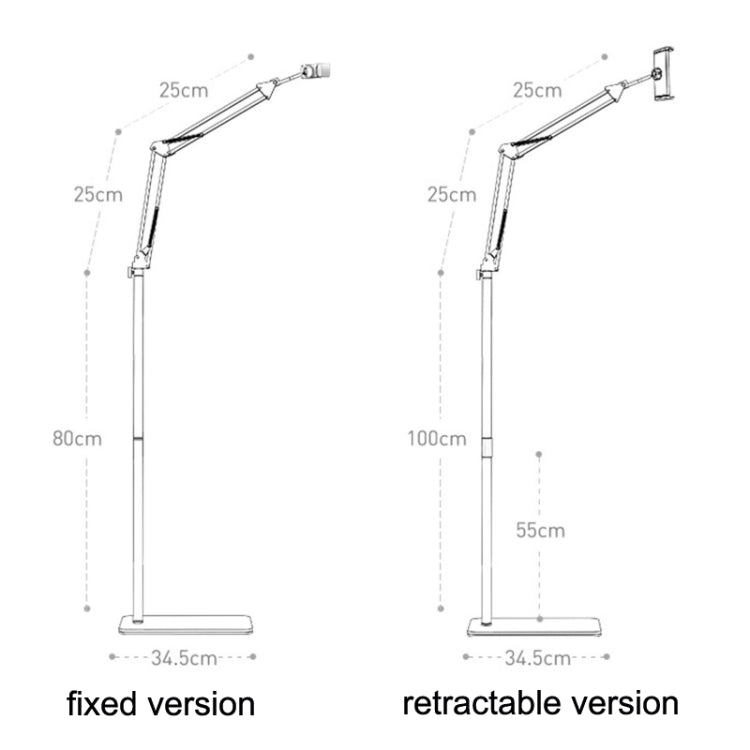 SSKY L10 Home Cantilever Ground Phone Holder Tablet Support Holder, Style: Retractable+Desktop Clip (White) - Lazy Bracket by SSKY | Online Shopping UK | buy2fix