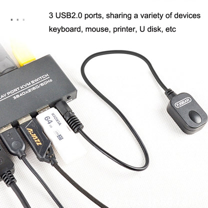 FJGEAR FJ-DK201 60HZ 2 Ports DP + USB To KVM Switcher With Desktop Controller - Others by FJGEAR | Online Shopping UK | buy2fix