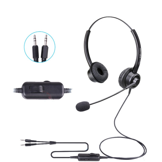 VT200D Double Ears Telephone Headset Operator Headset With Mic,Spec: PC Double Plug with Tuning - Consumer Electronics by buy2fix | Online Shopping UK | buy2fix