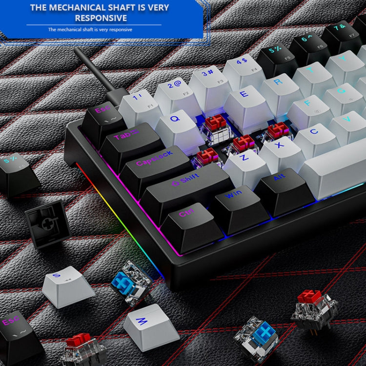 Dark Alien K710 71 Keys Glowing Game Wired Keyboard, Cable Length: 1.8m, Color: White Green Shaft - Wired Keyboard by Dark Alien | Online Shopping UK | buy2fix