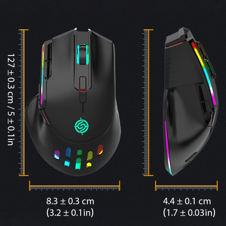 K-Snake BM520  9-button 3200DPI 2.4G RGB Wireless Dual-mode Gaming Mouse(Black) - Wireless Mice by buy2fix | Online Shopping UK | buy2fix