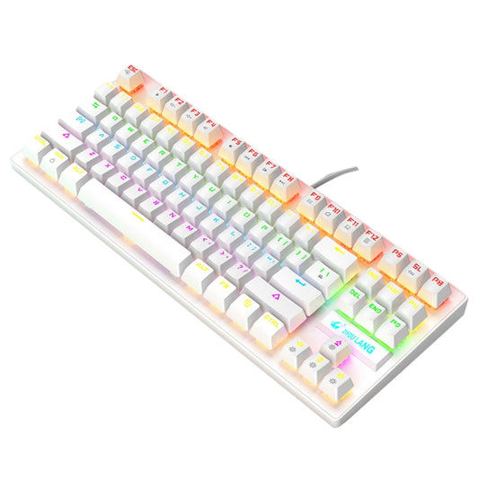ZIYOULANG K2 87 Keys Office Laptop Punk Glowing Mechanical Wired Keyboard, Cable Length: 1.5m, Color: White - Wired Keyboard by ZIYOULANG | Online Shopping UK | buy2fix