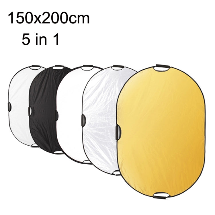 Selens  5 In 1 (Gold / Silver  / White / Black / Soft Light) Folding Reflector Board, Size: 150x200cm - Camera Accessories by Selens | Online Shopping UK | buy2fix