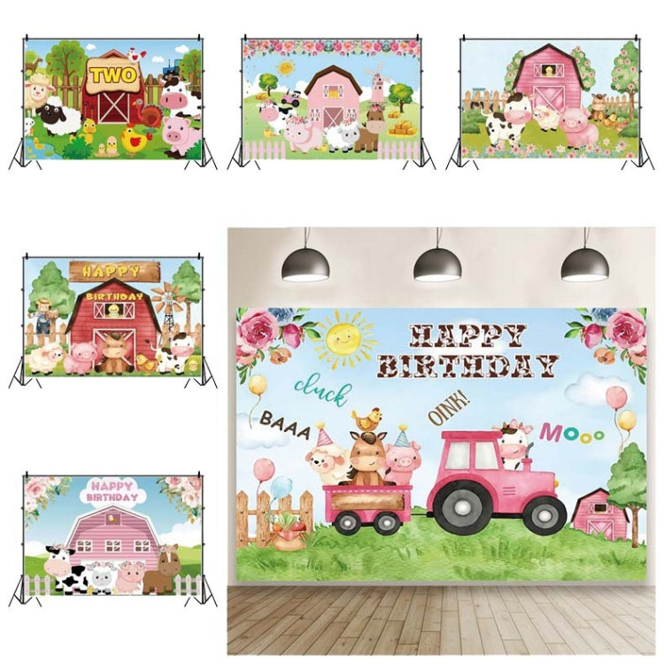 1.5m x 1m Cartoon Farm Animals Photography Backdrop Birthday Party Background Decoration(MDM10761) - Camera Accessories by buy2fix | Online Shopping UK | buy2fix